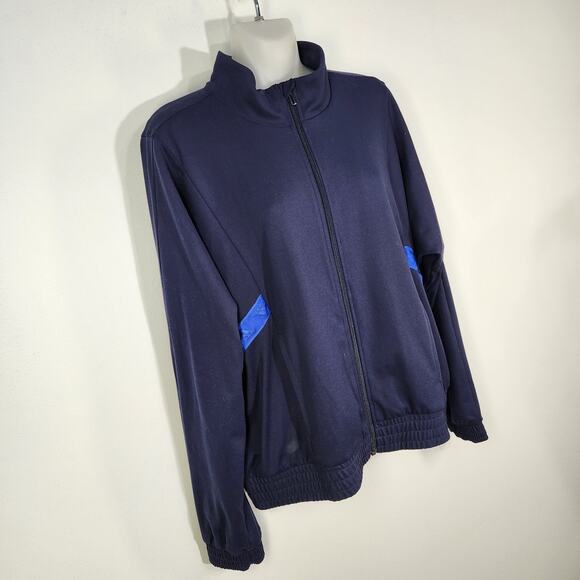 Adidas X Zoe Saldana Track Jacket Women Small Full Zip Navy Pockets Logo Legacy - Picture 4 of 14